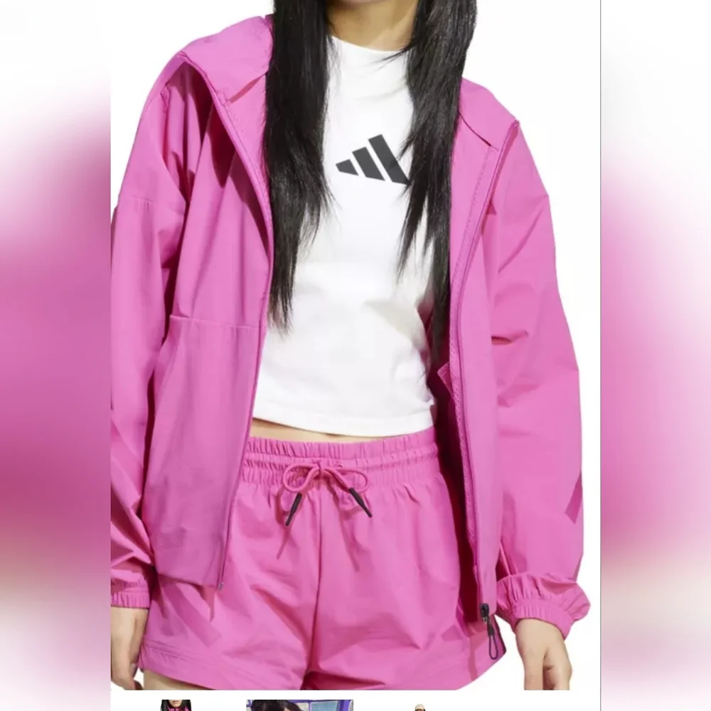 NWT Red Adidas ZNE Jacket  Zip Hood L - Picture 2 of 4
